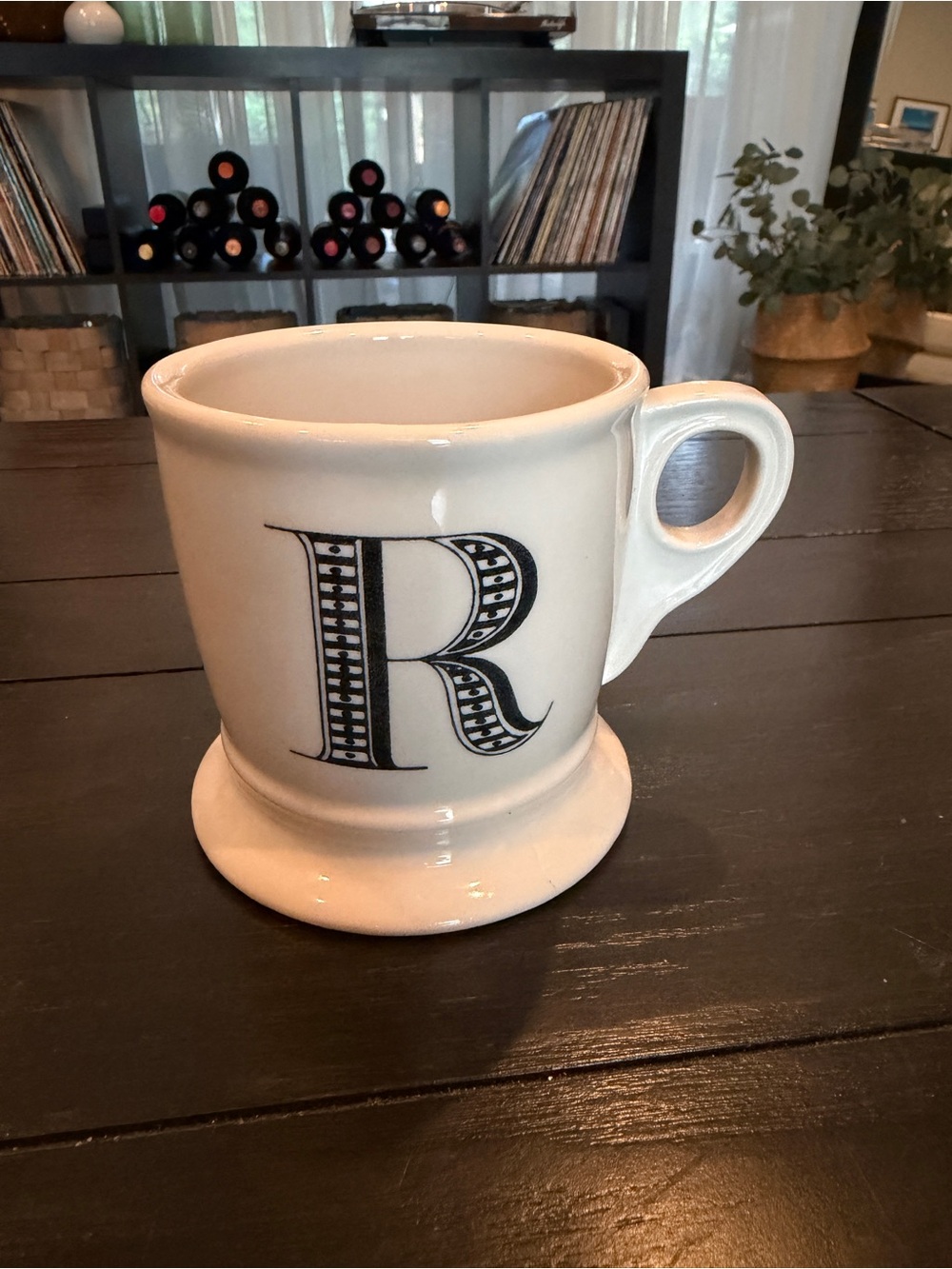 Anthropology Monogram Ceramic Mug - letter R white